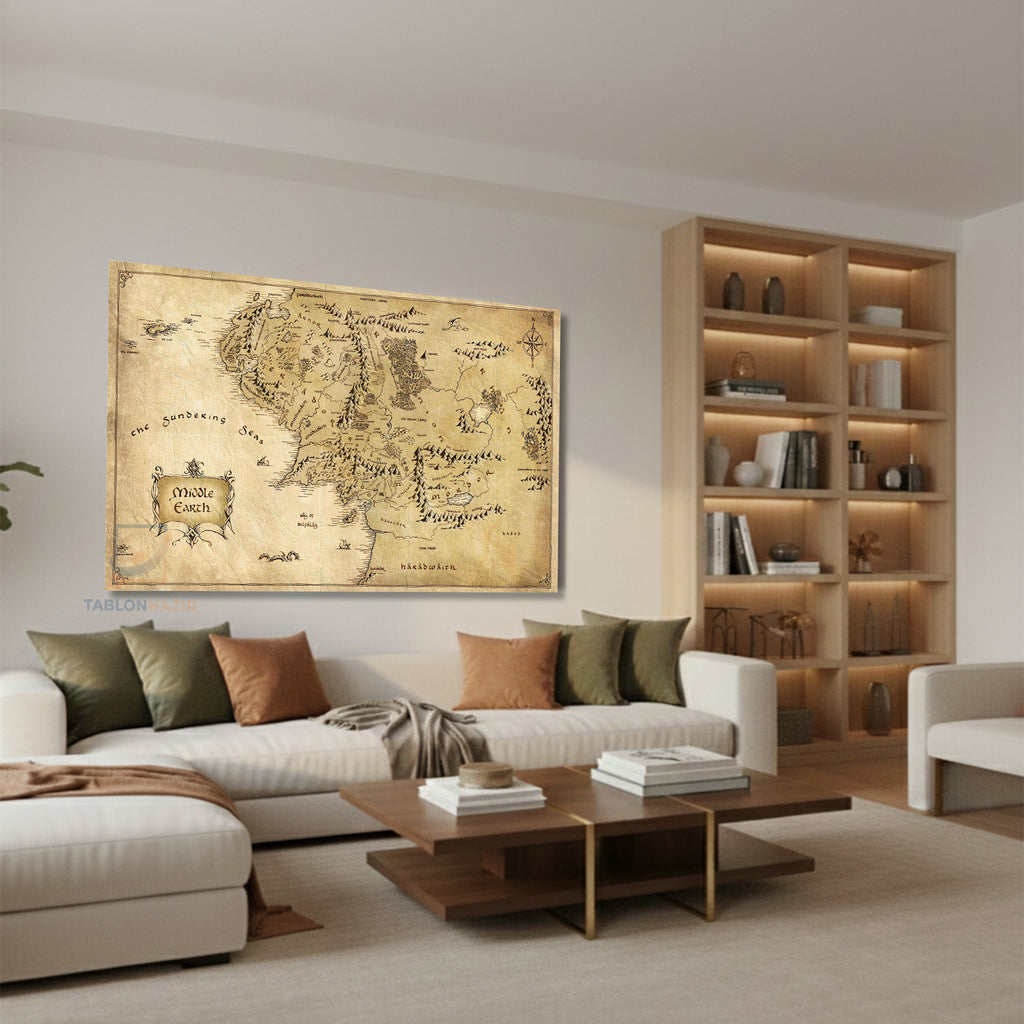 Yatay Kanvas Duvar Tablosu Lotr Middlearth Harita Salon Tablosu Ofis Tablosu Ev Hediyesi Dekorasyon
