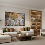 Yatay Kanvas Duvar Tablosu Ortacageser Salon Tablosu Ofis Tablosu Yeni Ev Hediyesi Dekorasyon