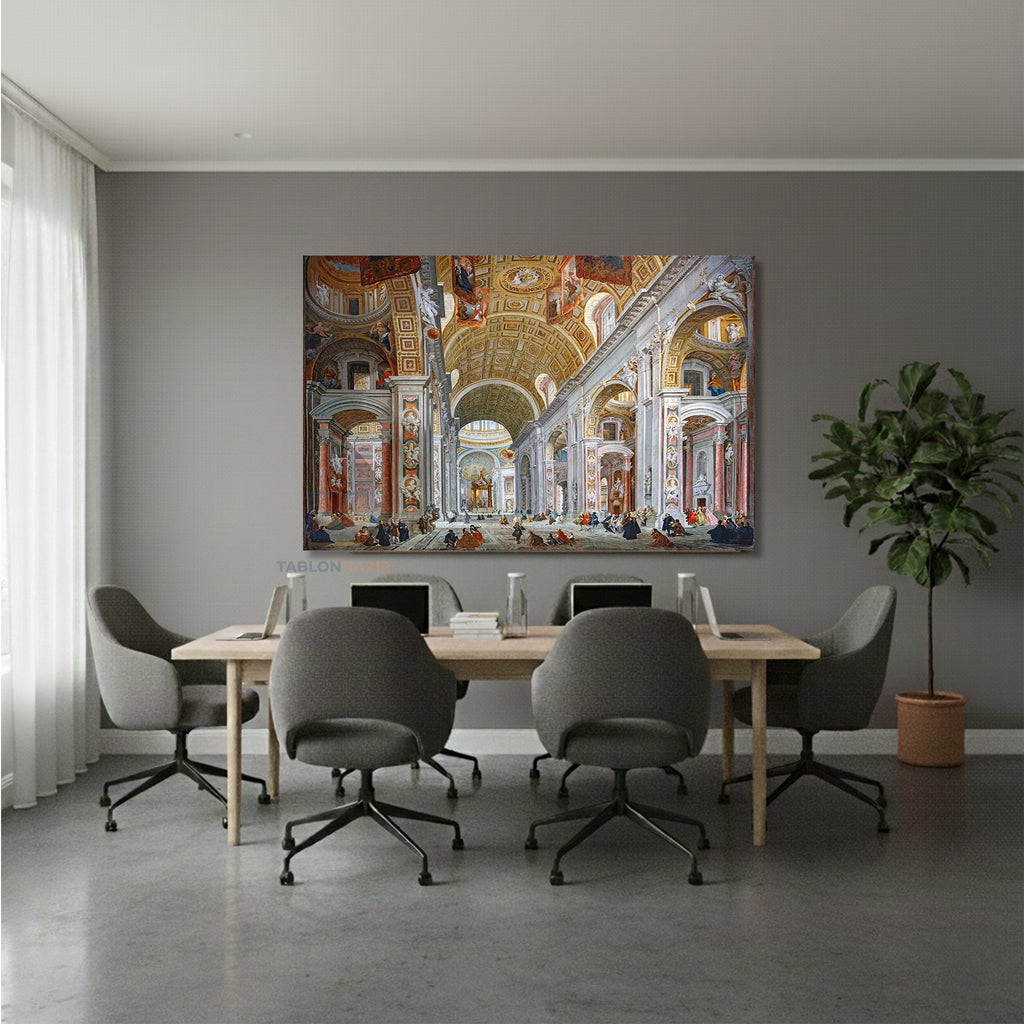 Yatay Kanvas Duvar Tablosu Ortacageser Salon Tablosu Ofis Tablosu Yeni Ev Hediyesi Dekorasyon