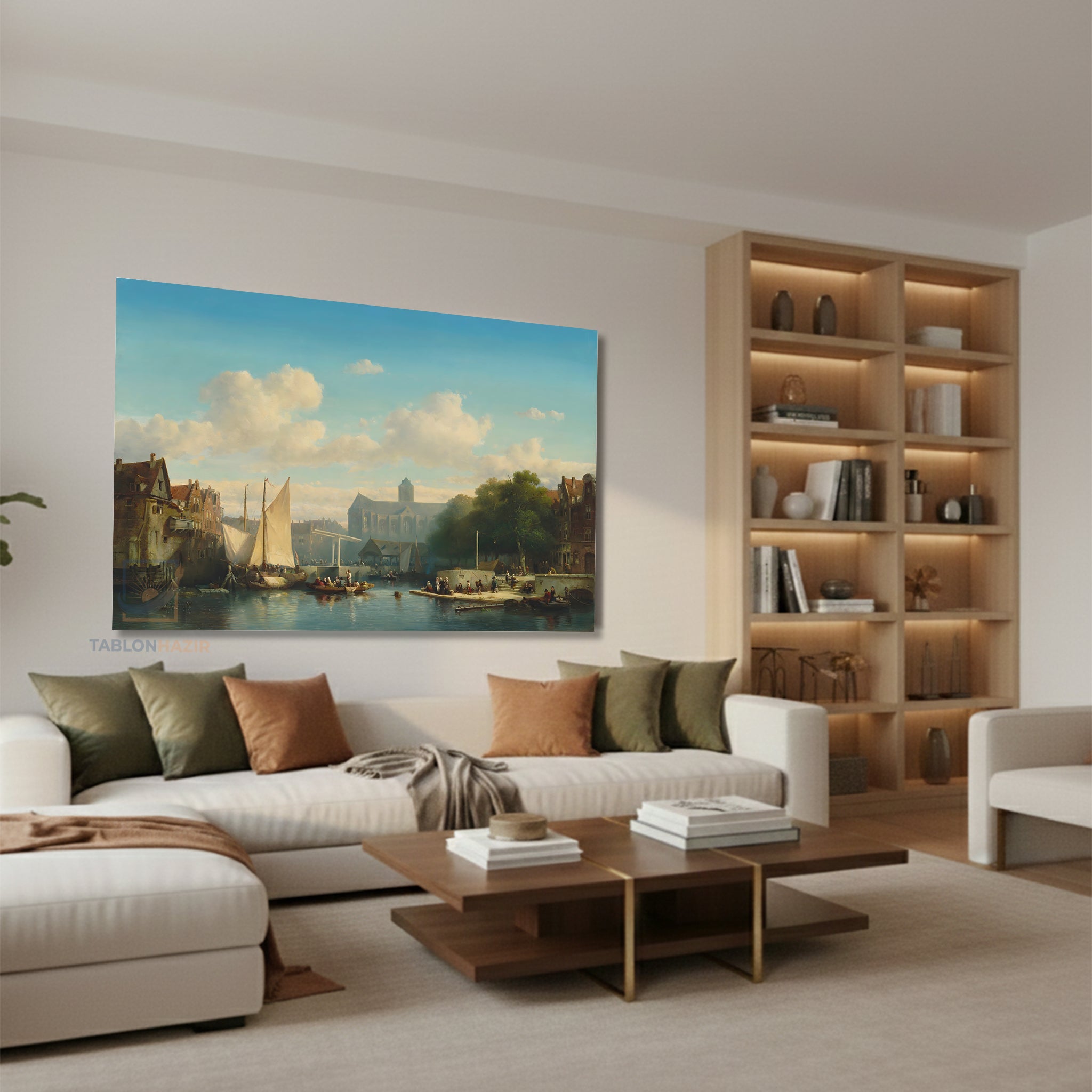 Yatay Kanvas Duvar Tablosu Ortacagklasik Salon Tablosu Ofis Tablosu Yeni Ev Hediyesi Dekorasyon