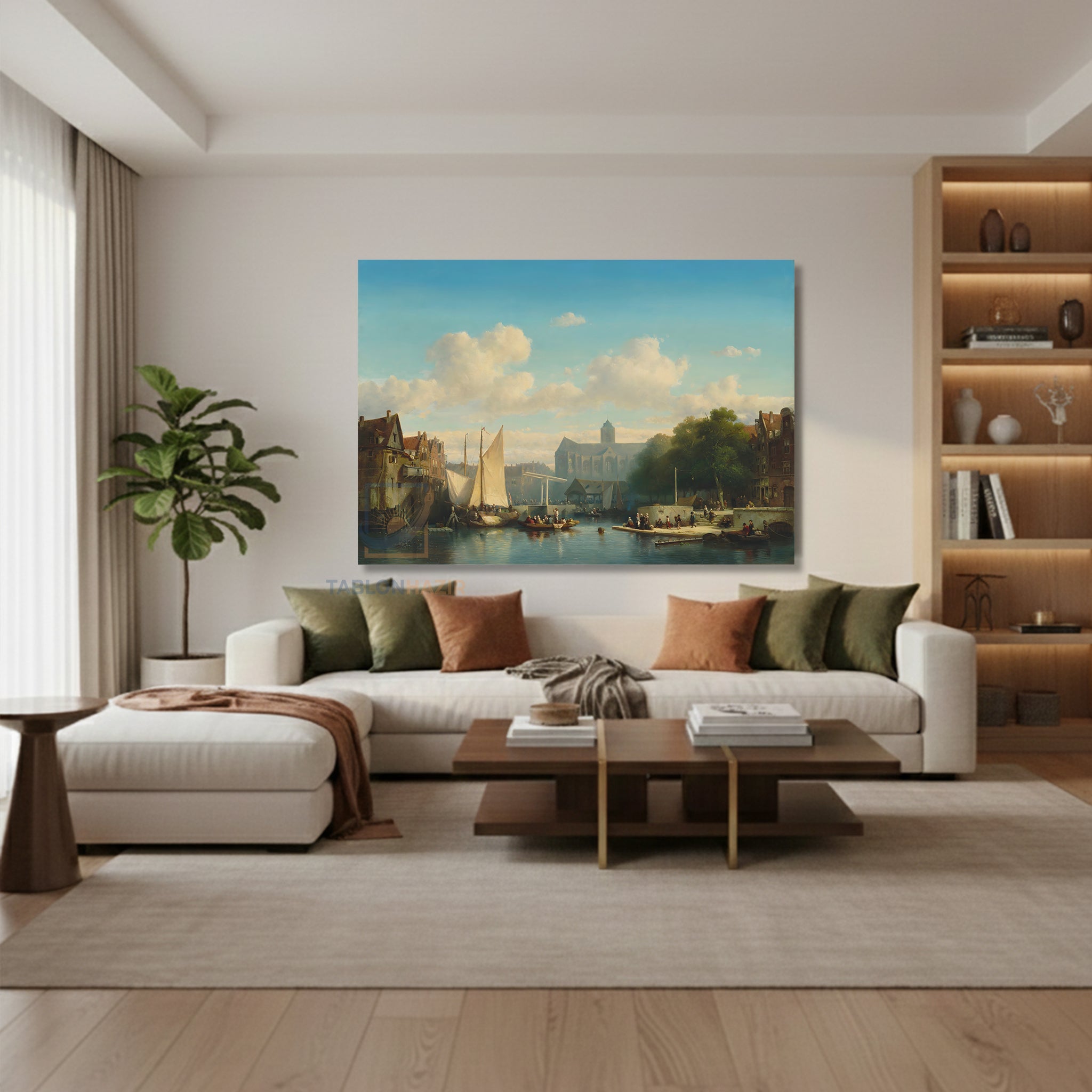 Yatay Kanvas Duvar Tablosu Ortacagklasik Salon Tablosu Ofis Tablosu Yeni Ev Hediyesi Dekorasyon