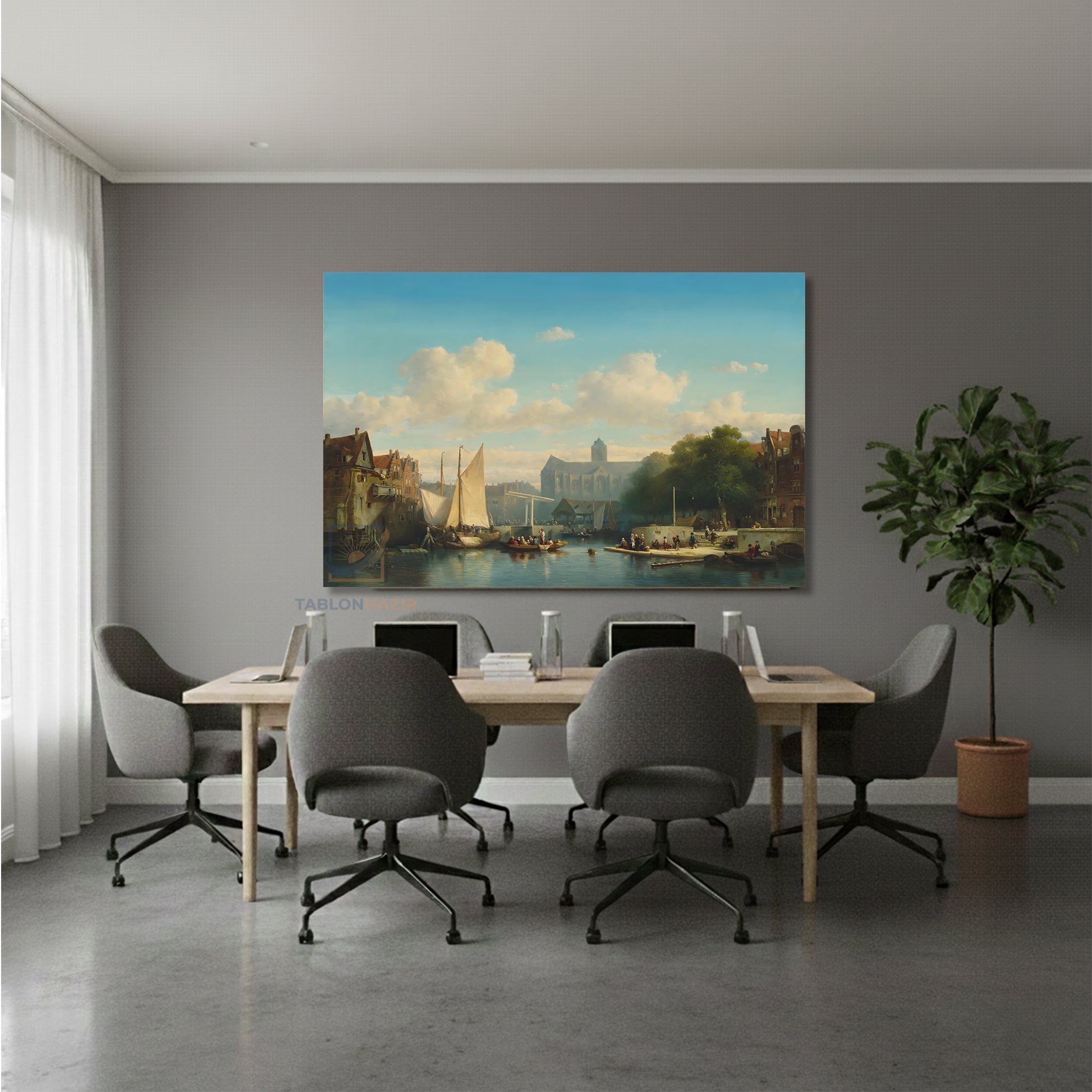 Yatay Kanvas Duvar Tablosu Ortacagklasik Salon Tablosu Ofis Tablosu Yeni Ev Hediyesi Dekorasyon