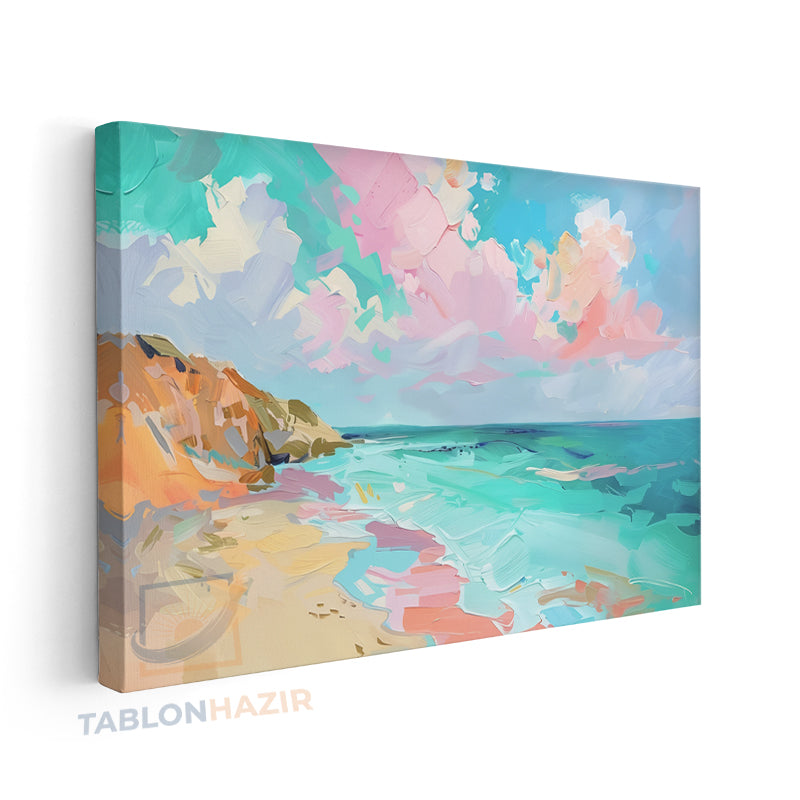 Yatay Kanvas Duvar Tablosu Pastel Manzara Salon Tablosu Ofis Tablosu Yeni Ev Hediyesi Dekorasyon