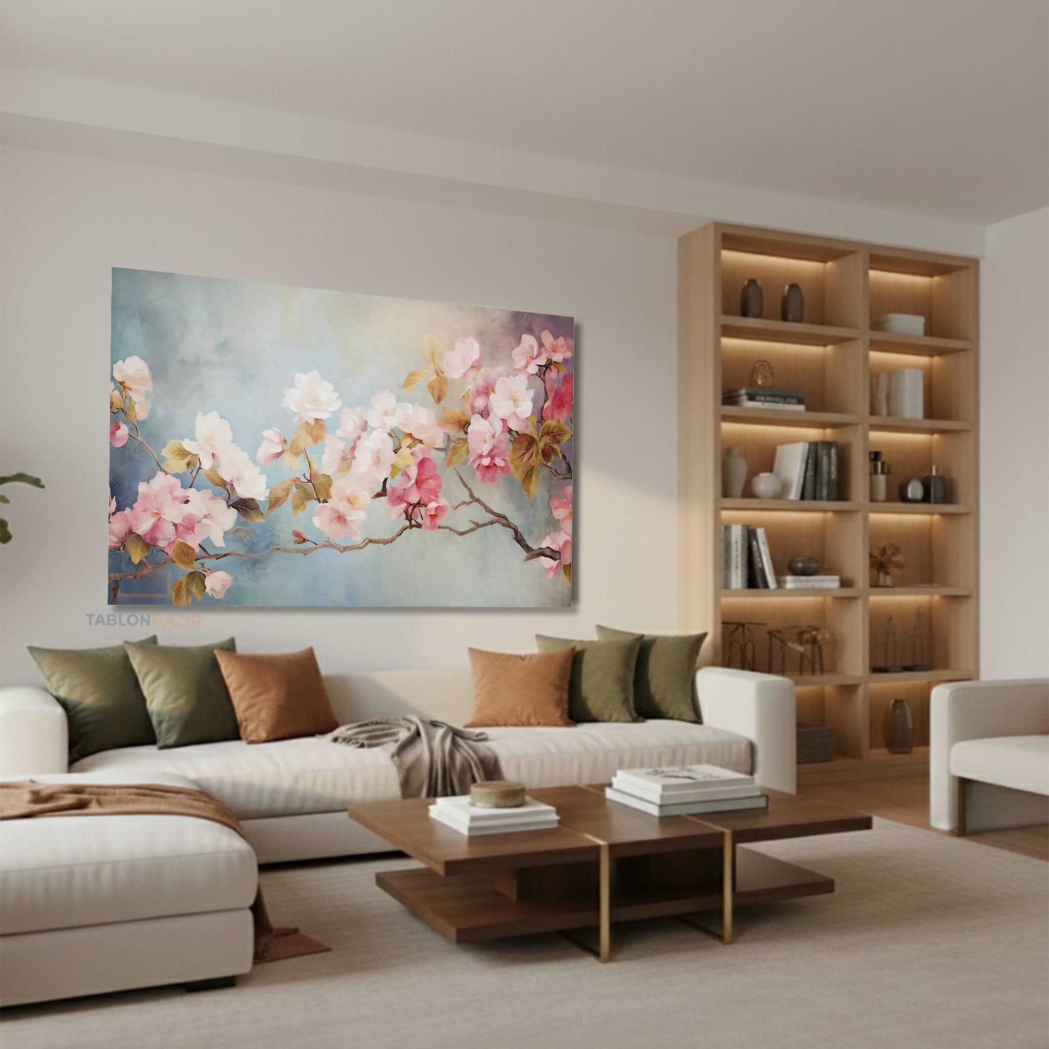 Yatay Kanvas Duvar Tablosu Pembegulagac Salon Tablosu Ofis Tablosu Yeni Ev Hediyesi Dekorasyon