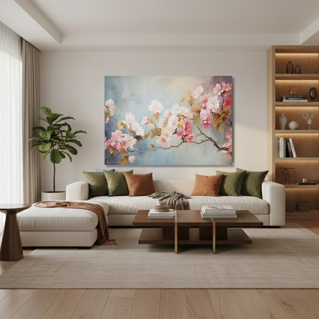 Yatay Kanvas Duvar Tablosu Pembegulagac Salon Tablosu Ofis Tablosu Yeni Ev Hediyesi Dekorasyon