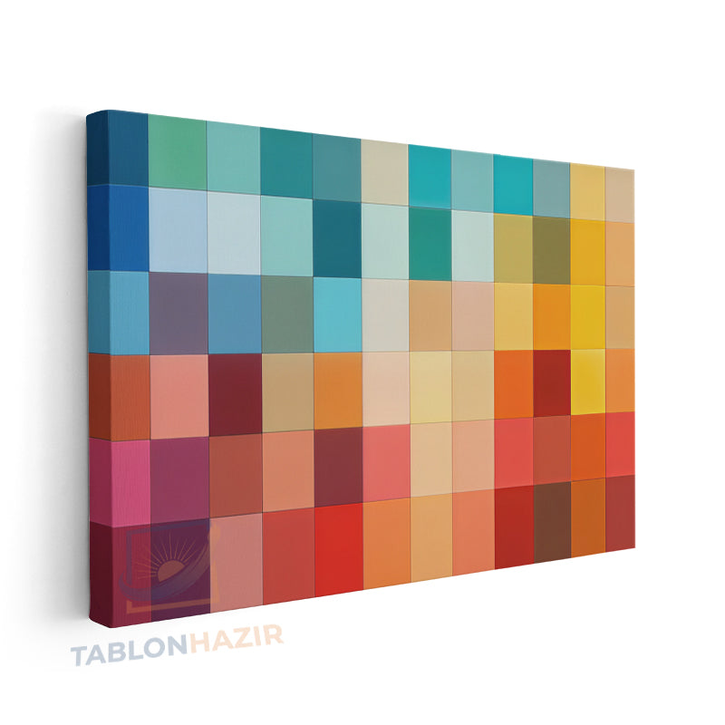 Yatay Kanvas Duvar Tablosu Piksel Soyut Desenler Salon Tablosu Ofis Tablosu Ev Hediyesi Dekorasyon