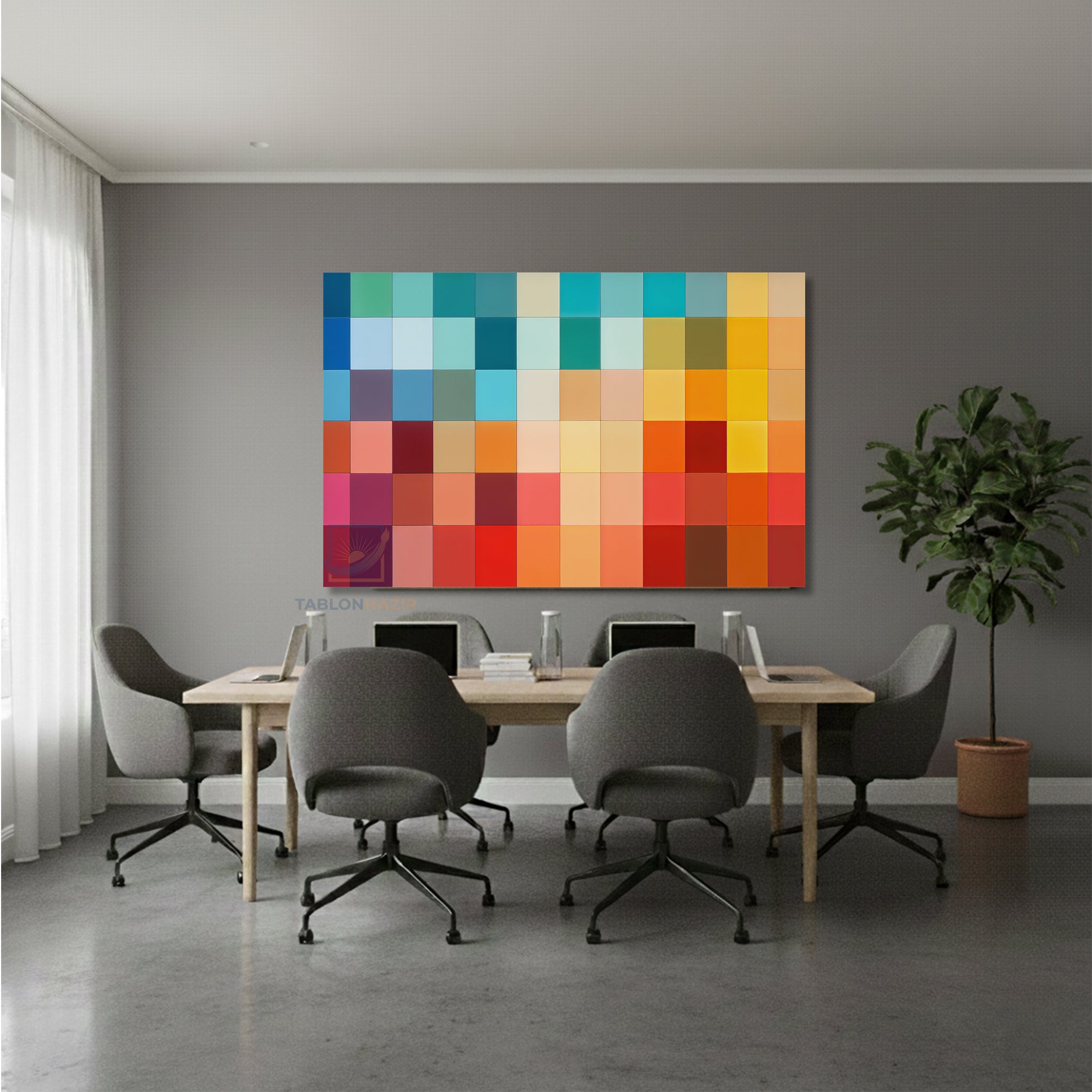 Yatay Kanvas Duvar Tablosu Piksel Soyut Desenler Salon Tablosu Ofis Tablosu Ev Hediyesi Dekorasyon