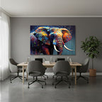 Yatay Kanvas Duvar Tablosu Renkli Boyali Fil Salon Tablosu Ofis Tablosu Yeni Ev Hediyesi Dekorasyon