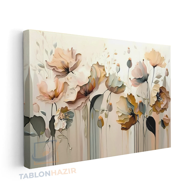 Yatay Kanvas Duvar Tablosu Soyut Cicek Cizim Salon Tablosu Ofis Tablosu Yeni Ev Hediyesi Dekorasyon