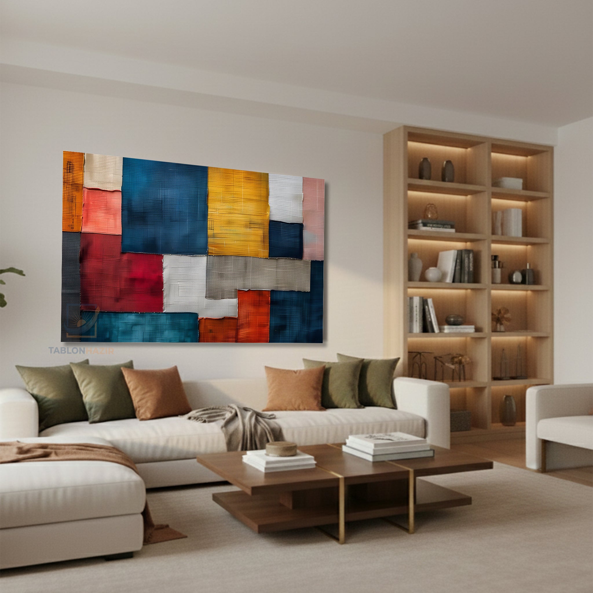 Yatay Kanvas Duvar Tablosu Soyut Cizim Tasarim Salon Tablosu Ofis Tablosu Ev Hediyesi Dekorasyon