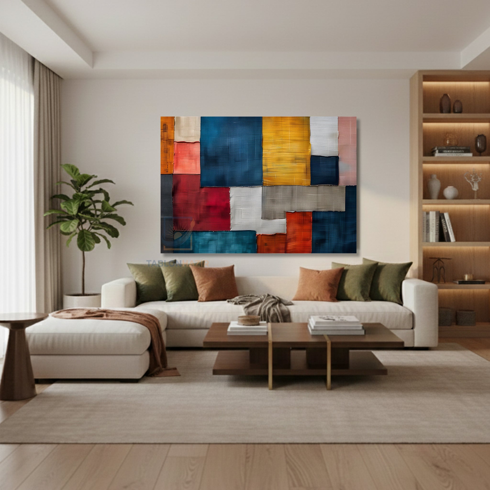 Yatay Kanvas Duvar Tablosu Soyut Cizim Tasarim Salon Tablosu Ofis Tablosu Ev Hediyesi Dekorasyon