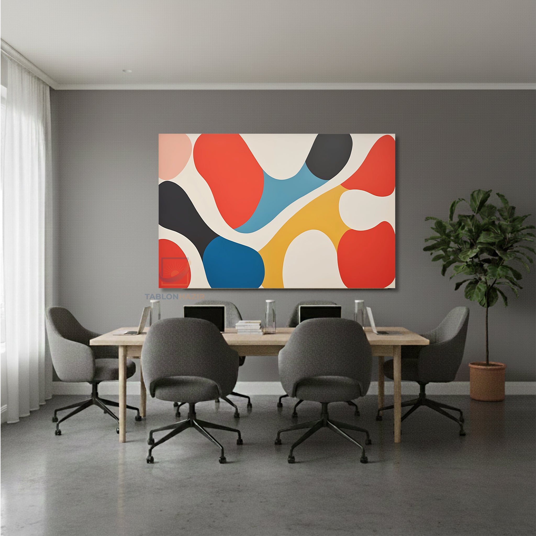 Yatay Kanvas Duvar Tablosu Soyut Desen Renkler Salon Tablosu Ofis Tablosu Ev Hediyesi Dekorasyon