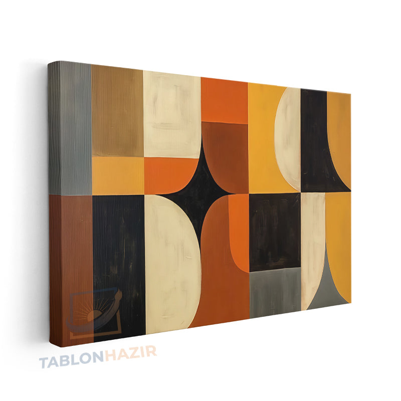 Yatay Kanvas Duvar Tablosu Soyut Geometrik Renkler Salon Tablosu Ofis Tablosu Ev Hediyesi Dekorasyon