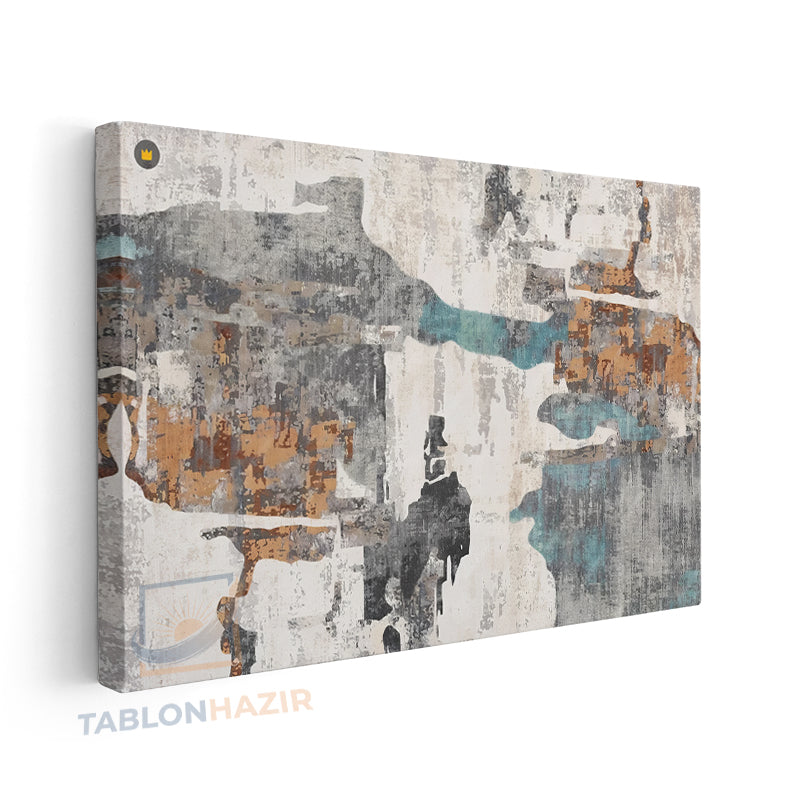 Yatay Kanvas Duvar Tablosu Soyut Renkler 45 Salon Tablosu Ofis Tablosu Yeni Ev Hediyesi Dekorasyon