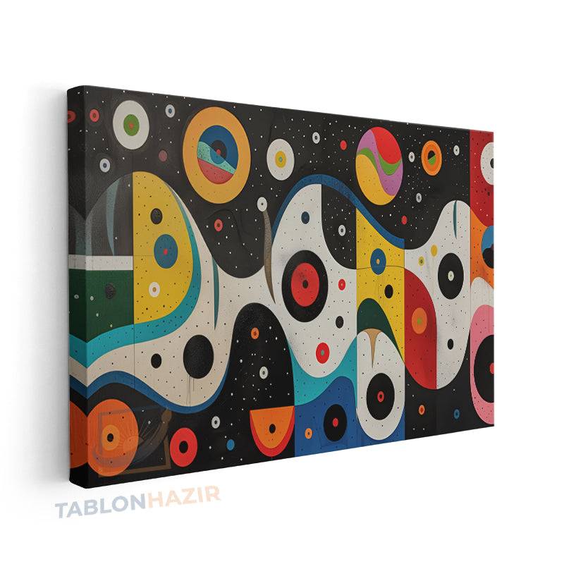Yatay Kanvas Duvar Tablosu Soyut Renkli Sekiller Salon Tablosu Ofis Tablosu Ev Hediyesi Dekorasyon