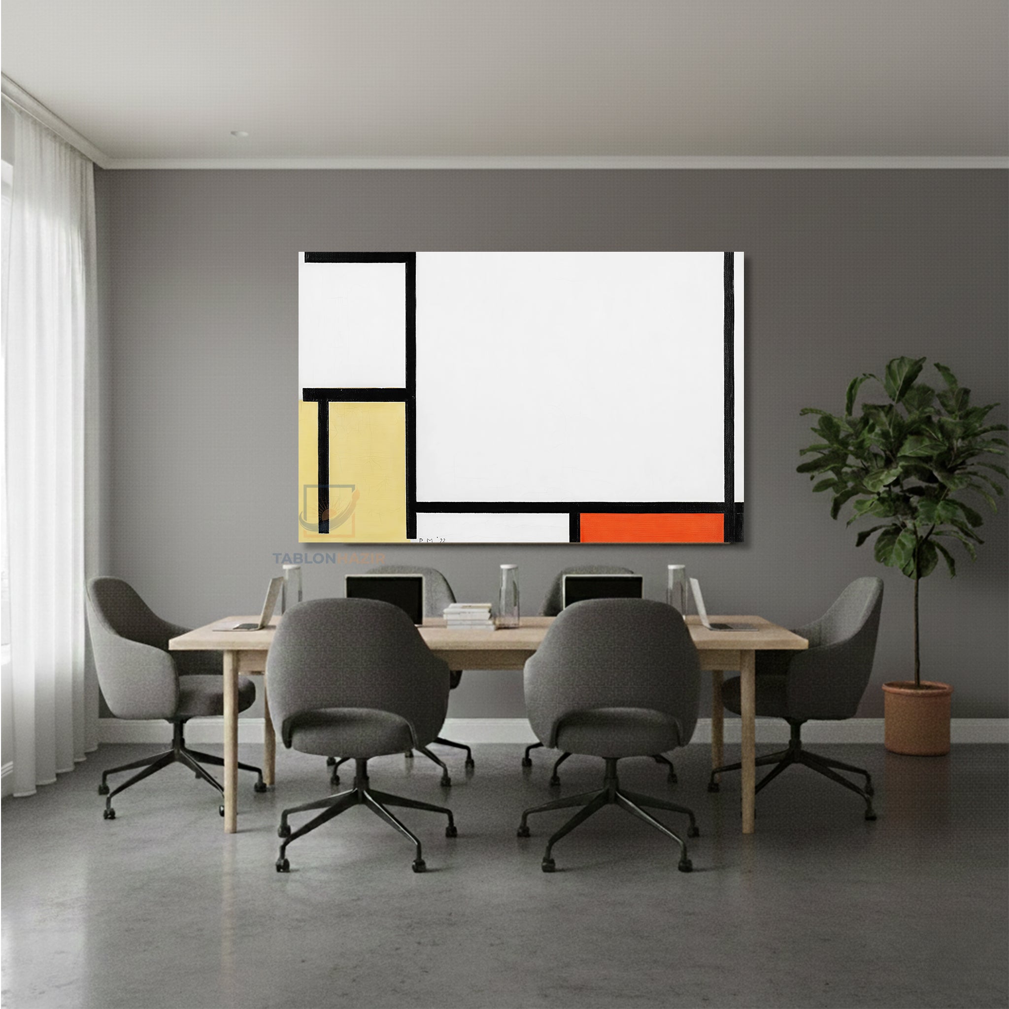 Yatay Kanvas Duvar Tablosu Soyut Unlu Gorsel Salon Tablosu Ofis Tablosu Yeni Ev Hediyesi Dekorasyon