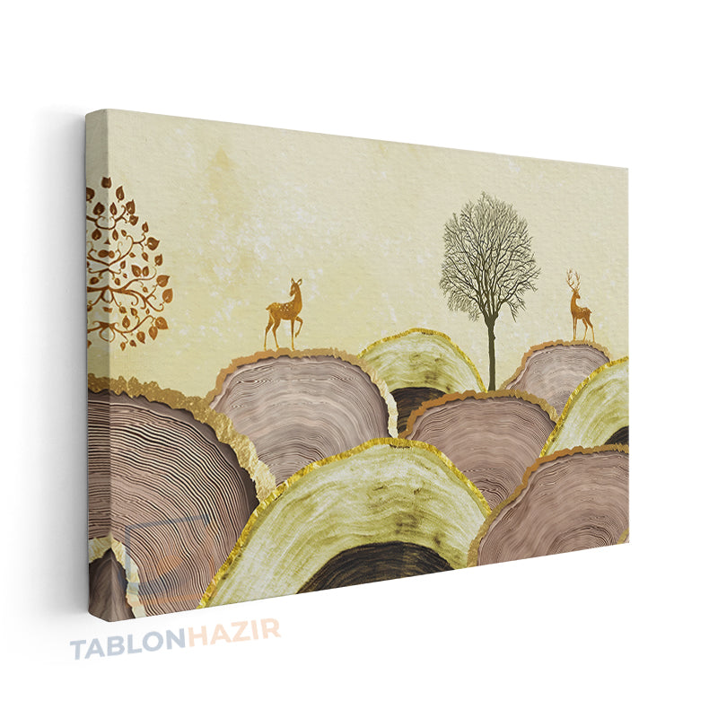 Yatay Kanvas Duvar Tablosu Soyutgeyik Salon Tablosu Ofis Tablosu Yeni Ev Hediyesi Dekorasyon