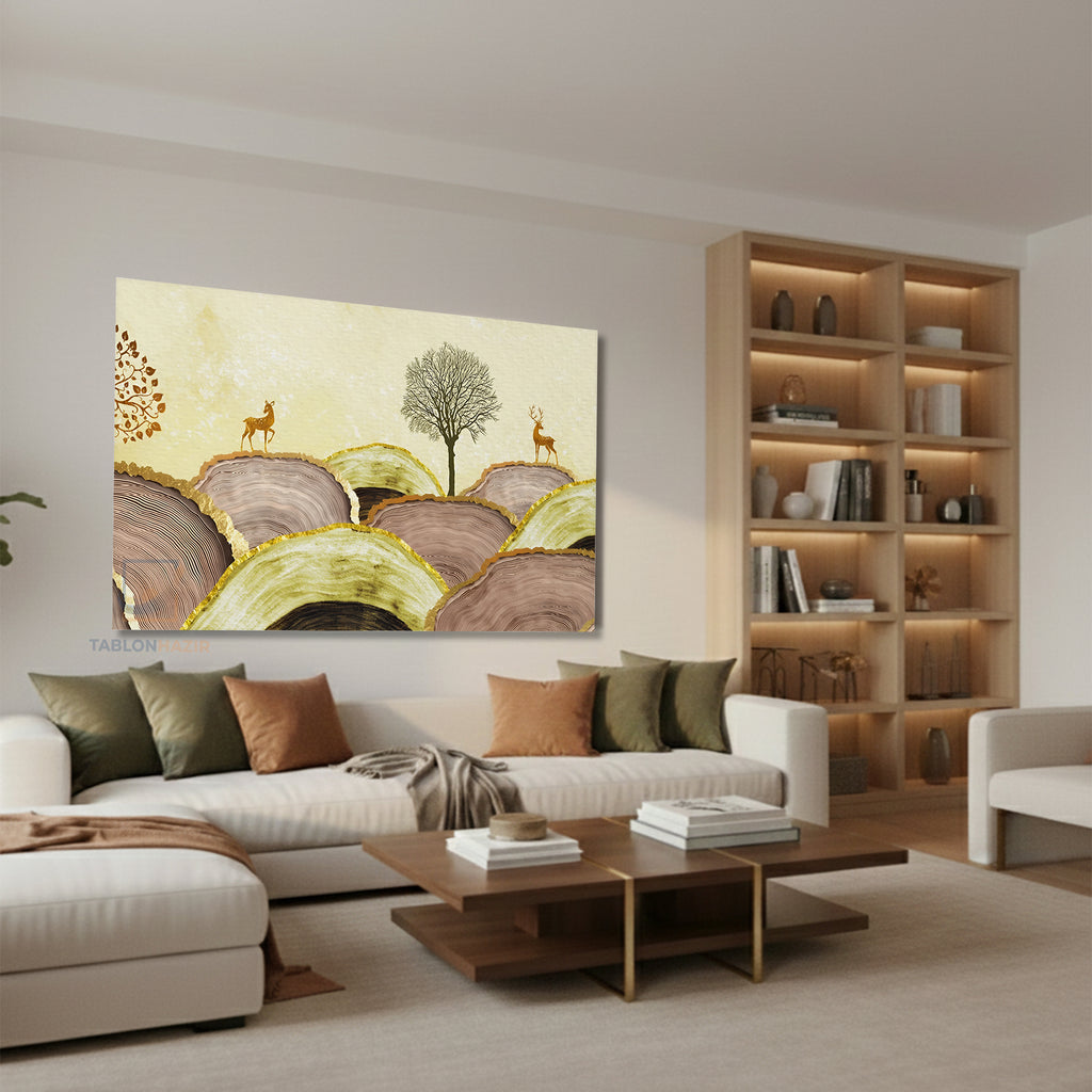 Yatay Kanvas Duvar Tablosu Soyutgeyik Salon Tablosu Ofis Tablosu Yeni Ev Hediyesi Dekorasyon
