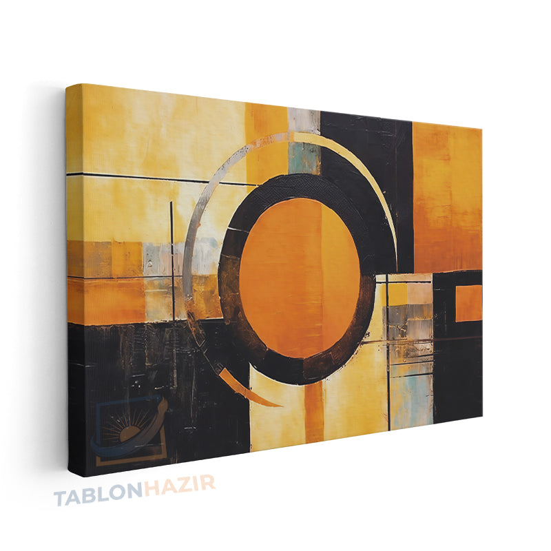 Yatay Kanvas Duvar Tablosu Soyutturuncusiyah Salon Tablosu Ofis Tablosu Yeni Ev Hediyesi Dekorasyon