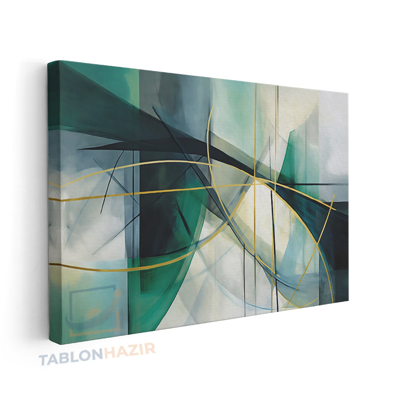 Yatay Kanvas Duvar Tablosu Soyutyesilaltin Salon Tablosu Ofis Tablosu Yeni Ev Hediyesi Dekorasyon