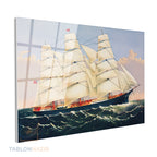 Yatay Cam Tablo Salon Duvar Tablosu Yelkenligemi Yeni Ev Hediyesi Ofis Tablosu