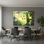 Yatay Cam Tablo Salon Duvar Tablosu Yesil Hukuk Tablosu Yeni Ev Hediyesi Ofis Tablosu